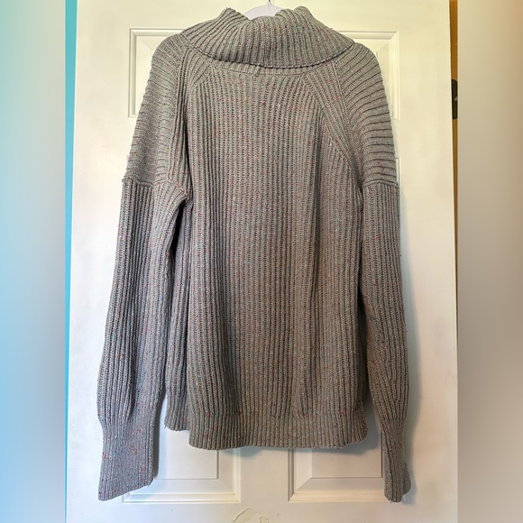 Free People Leon Tunic Cowl Neck Sweater Silver Gleam Combo - Picture 12 of 15